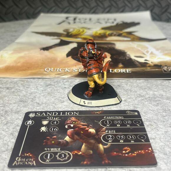 Golem Arcana Base Game Replacement Pieces Sand Lion TDI Base With Card - Picture 2 of 3